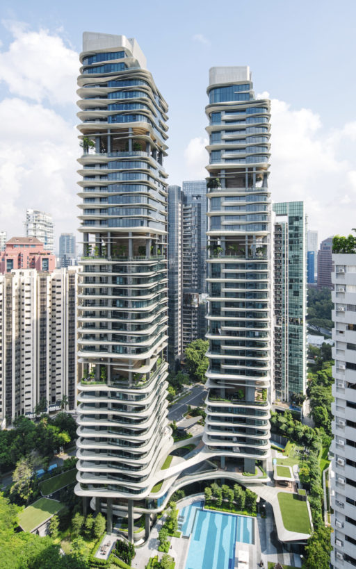 View of modern condominium towers