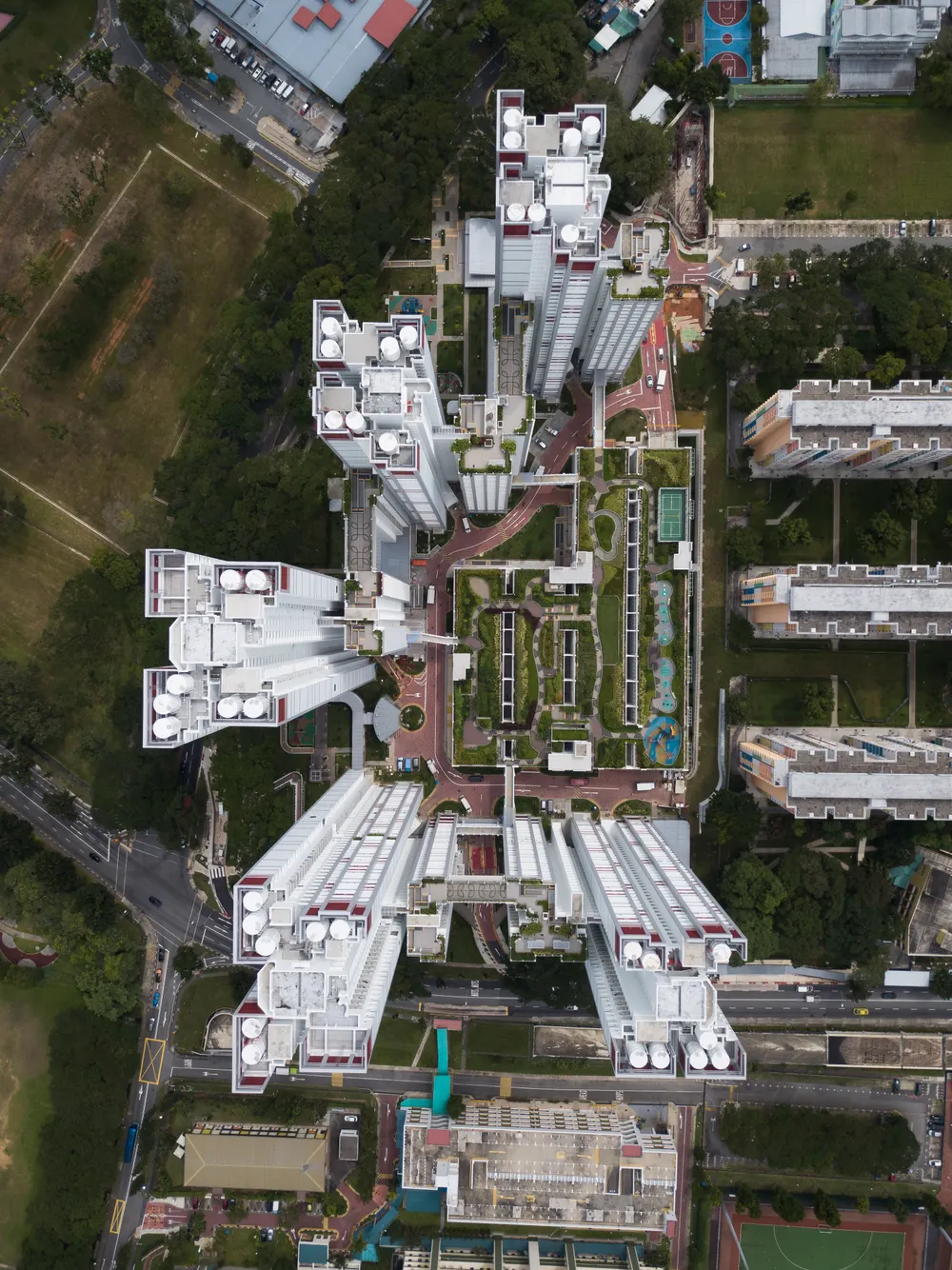 Aerial view of a Singapore public housing estate