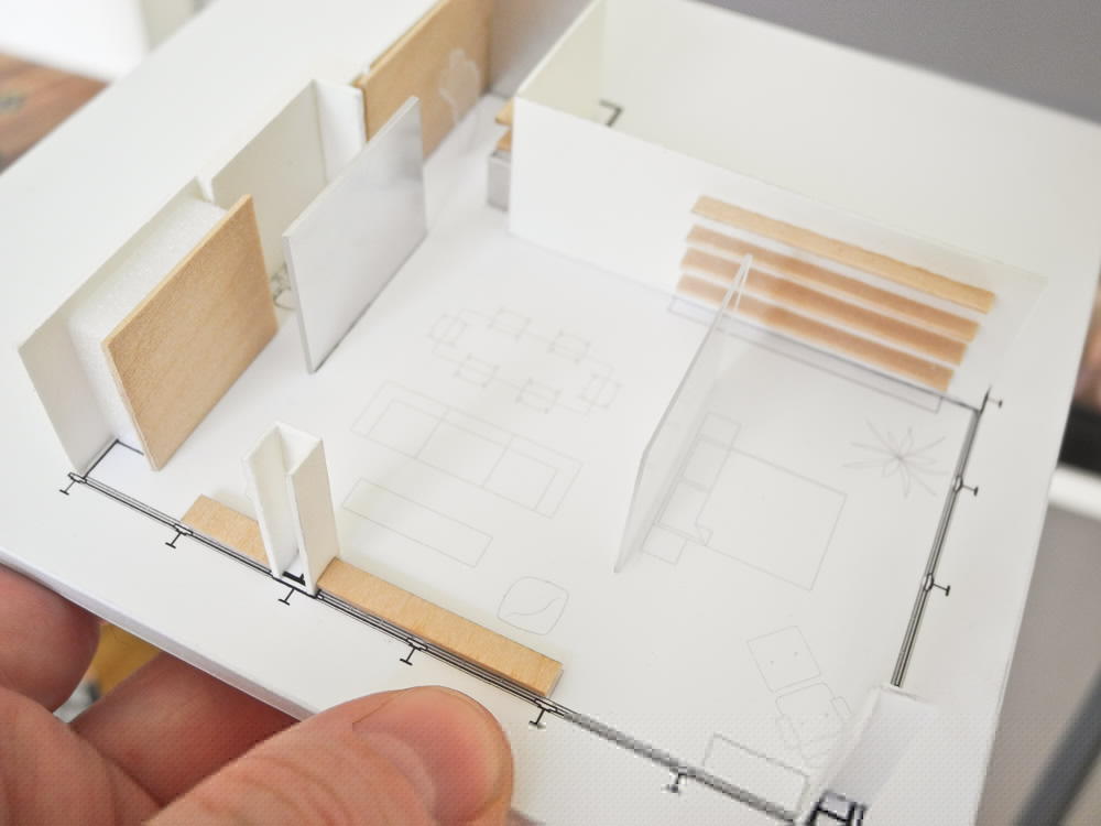 Architectural scale model used as a visual cue for property planning